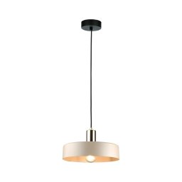 Lustre em cabo LATTE 1xE27/60W/230V bege/preto/cromado brilhante