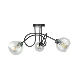 Candeeiro integrado EVIE 3xE27/60W/230V preto/transparente