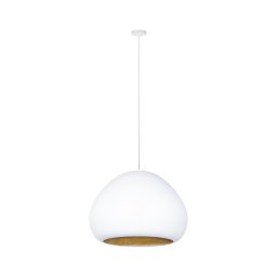 Candeeiro suspenso LAVA 1xE27/15W/230V branco/dourado