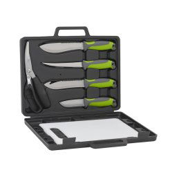 Utensílios de grelhar em aço inoxidável com uma caixa de 6 unid.
