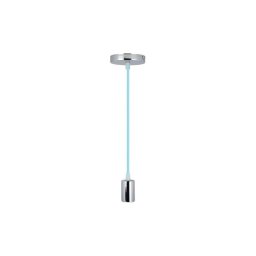 Cabo de carregamento 1xE27/60W/230V azul claro/cromado brilhante