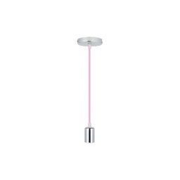 Cabo de carregamento 1xE27/60W/230V rosa claro/cromado brilhante