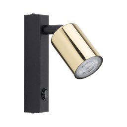 Foco de parede TOP 1xGU10/10W/230V preto/dourado