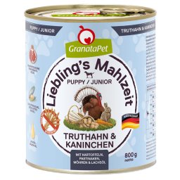 24x800g Junior com peru e coelho Liebling's Mahlzeit Granatapet latas cães