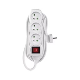 Cabo de extensão 3 tomadas 7m com interruptor branco