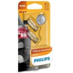 Lâmpada secundária PHILIPS W5W 12V/5W, 2 Peça