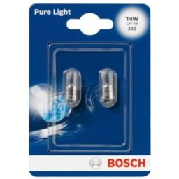 Lâmpada secundária BOSCH T4W Pure Light 12V/4W, 2 Peça