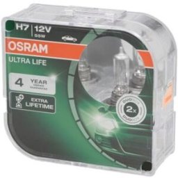 Ams-Osram Lâmpada de halogéneo OSRAM H7 Ultra Life 12V/55W, 2 Peça