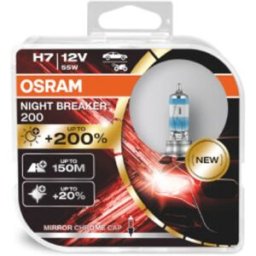 Ams-Osram Lâmpada de halogéneo OSRAM H7 Night Breaker 200 12V/55W, 2 Peça