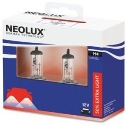 Lâmpada de halogéneo NEOLUX H4 Extra Light + 50% 12V/60/55W, 2 Peça