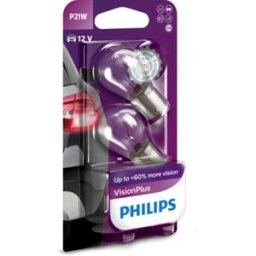 Lâmpada secundária PHILIPS P21W VisionPlus 12V/21W, 2 Peça