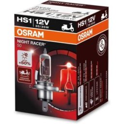 Ams-Osram Lâmpada de halogéneo OSRAM HS1 Night Racer 50% Moto 12V, 35W