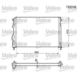 Radiador, arrefecimento do motor VALEO 732316