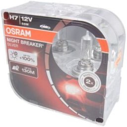 Ams-Osram Lâmpada de halogéneo OSRAM H7 Night Breaker Silver 12V/55W, 2 Peça