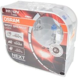 Ams-Osram Lâmpada de halogéneo OSRAM H1 Night Breaker Laser 12V/55W, 2 Peça