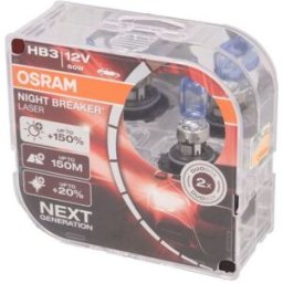 Ams-Osram Lâmpada de halogéneo OSRAM HB3 Night Breaker Laser 12V/60W, 2 Peça
