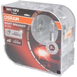 Ams-Osram Lâmpada de halogéneo OSRAM H1 Night Breaker Silver 12V/55W, 2 Peça