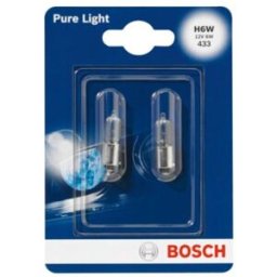Lâmpada secundária BOSCH H6W Pure Light 12V/6W, 2 Peça