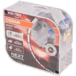 Ams-Osram Lâmpada de halogéneo OSRAM H3 Night Breaker Laser 12V/55W, 2 Peça
