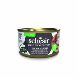 6x85g Atum lulas Complete Nutrition filete gelatina Schesir para gato