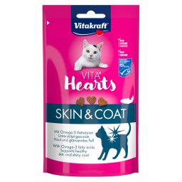 40g salmão Vita Hearts Skin & Coat Vitakraft snacks para gatos