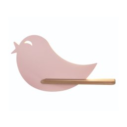 LED Luminária de parede infantil BIRD LED/5W/230V rosa/madeira com prateleira