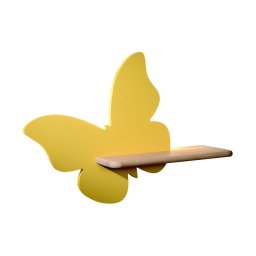 LED Luminária de parede infantil BUTTERFLY LED/5W/230V amarela/ madeira com prat