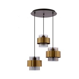 Candelabro suspenso SPIEGA 3xE27/60W/230V dourada/preto