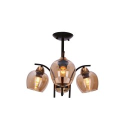 Candeeiro suspenso MERRA 3xE27/40W/230V preto/bege