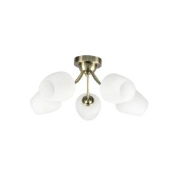 Candeeiro integrado ZINA 5xE27/40W/230V latão/branco