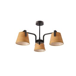 Candeeiro suspenso AMBERG 3xE14/40W/230V castanho