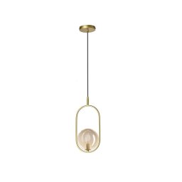 Candeeiro suspenso CORDEL 1xG9/28W/230V latão/fumado bege