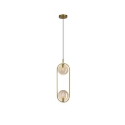 Candeeiro suspenso CORDEL 2xG9/28W/230V latão/fumado bege