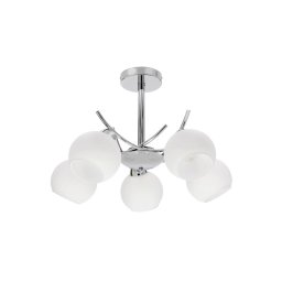 Candeeiro suspenso AMOS 5xE27/40W/230V cromado brilhante
