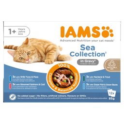 12x85g seleçao mar molho Advanced Nutrition Adult IAMS saquetas gatos
