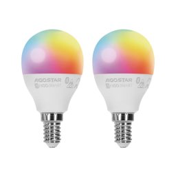 CONJUNTO 2x Lâmpadas LED RGBW com regulação MESH Inteligente E14/6,5W/230V 2700-6500K - Aigostar