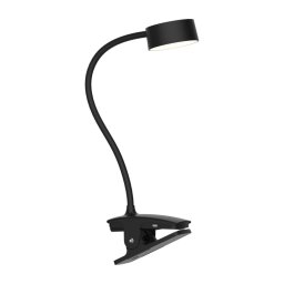 Solight WO3001-B-LED Lâmpada flexível com clipe LED/2W/5V 3000/4000/6500K preta