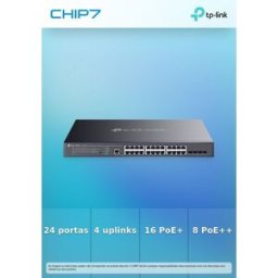 Tp-Link Omada 24-Port Gigabit and 4-Port 10GE SFP+ L2+ Managed Switch with 16-Port PoE+ & 8-Port PoE++