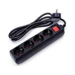 Aigostar - Cabo extensão 4Z 1,5m SCHUKO com interruptor preto