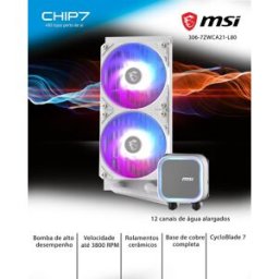 Water Cooler CPU MSI MAG CoreLiquid A13 240mm ARGB All-In-One Branco