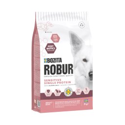 3kg Sensitive Single Protein com samão e arroz Bozita Robur ração cão