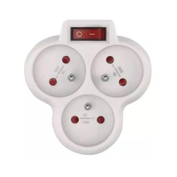 Tomada dividida com um interruptor 3x10A/230V