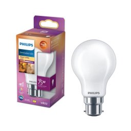 Lâmpada LED com regulação Philips Warm Glow B22/7,2W/230V 2200-2700K CRI 90