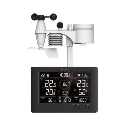 Sencor - Estação meteorológica profissional com ecrã LCD e despertador 5V/1xCR2032 + 3xAA