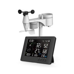 Sencor - Estação meteorológica profissional com ecrã LCD e despertador 5V/1xCR2032 + 3xAA Wi-Fi