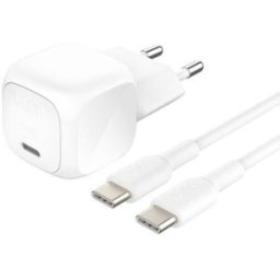 Belkin Carregador Compacto BoostCharge USB-C 20W + Cabo 1m - Branco