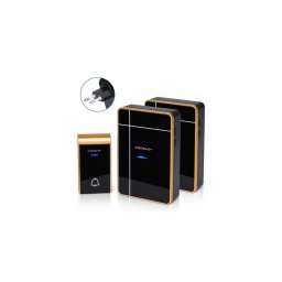 Aigostar - CONJUNTO 2x Campainhas Sem Fios Plug-in 230V IP44 preto/cobre
