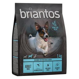 4x1kg salmão e batata SEM CEREAIS Mini Adult Briantos ração cão