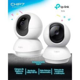 Câmara TP-LINK Full HD WiFi Pan-Tilt Smart Home Night Vision Live Remoto Tapo app - TC70