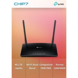 Router TP-Link Archer MR200, 4G, Wireless DB 802.11ac 750Mbps (300 @ 2,4GHz + 4500 @ 5GHz), 4 RJ45, 1x SIM CARD.